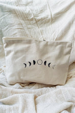 Load image into Gallery viewer, Moon Phases Canvas Toiletry Bag