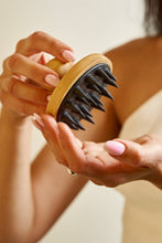 Load image into Gallery viewer, Bamboo and Silicone Scalp and Body Massager
