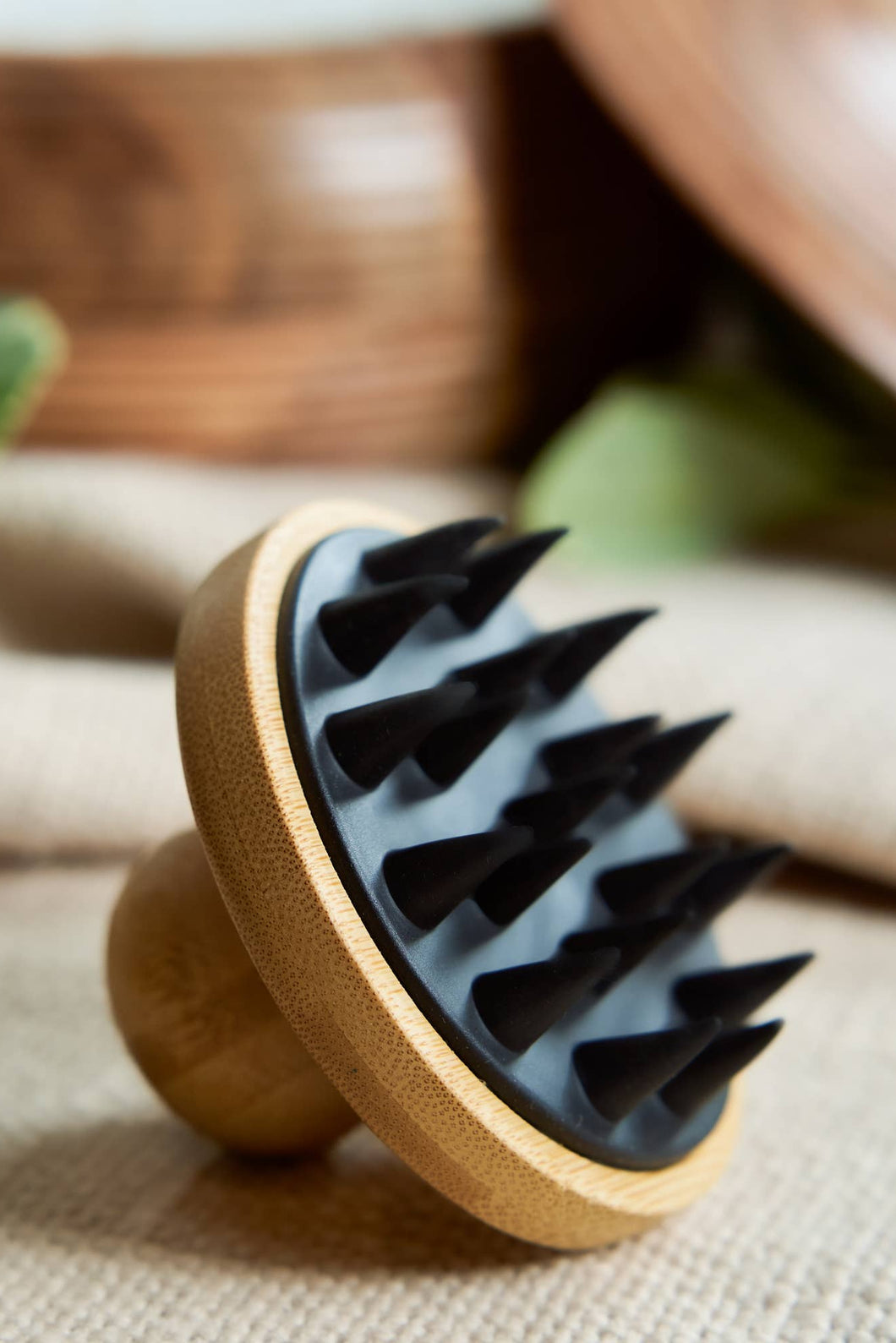 Bamboo and Silicone Scalp and Body Massager